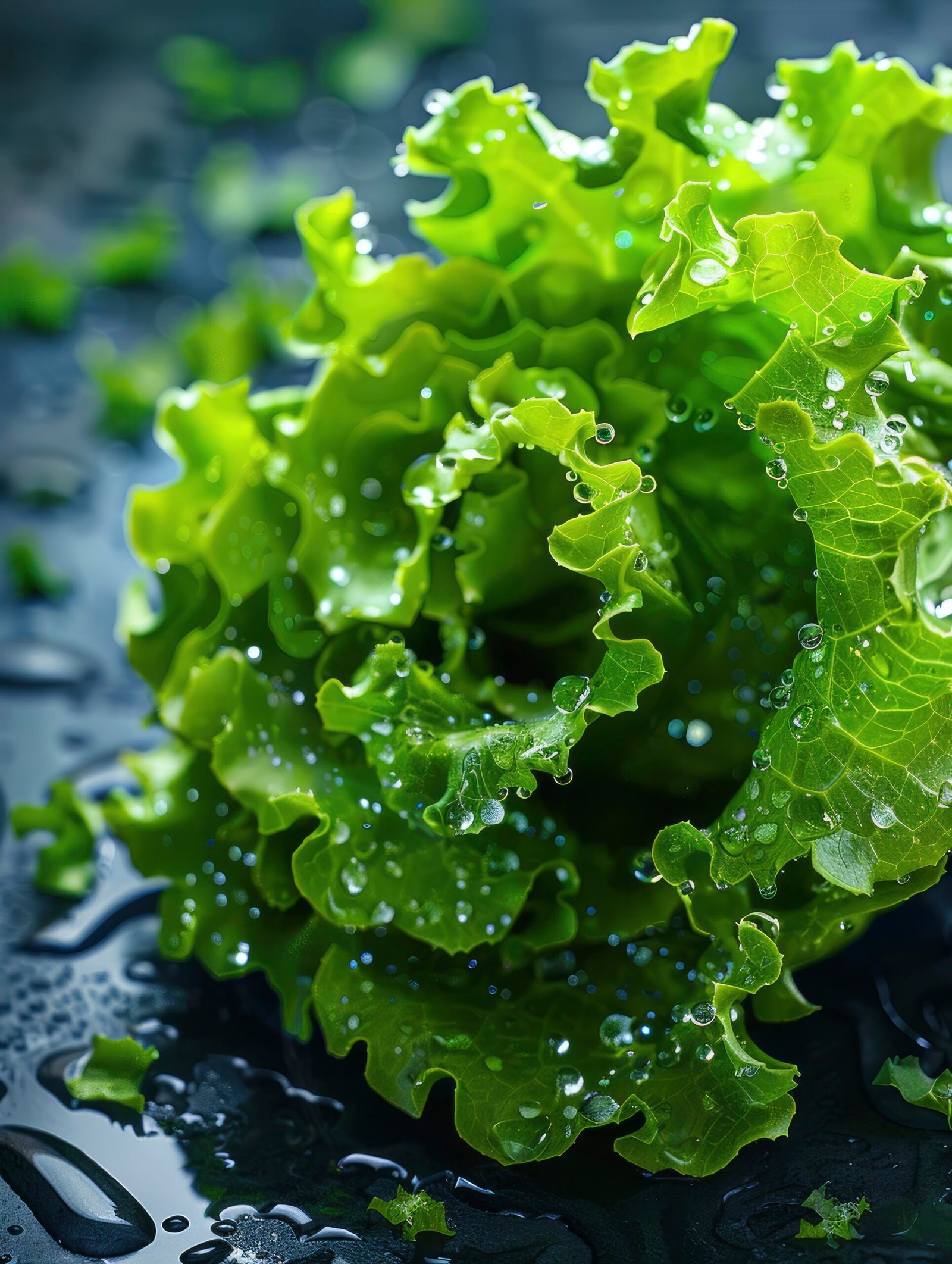 raw food with water drops