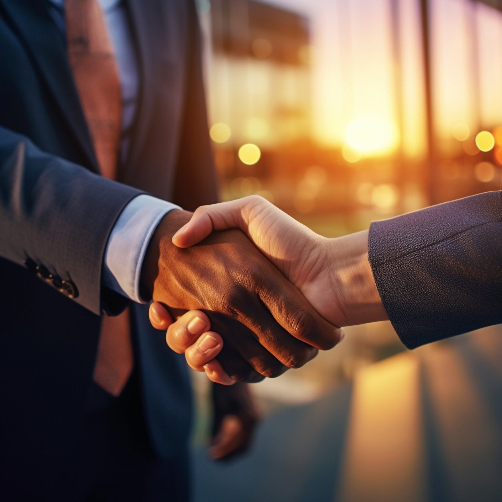view professional handshake business people